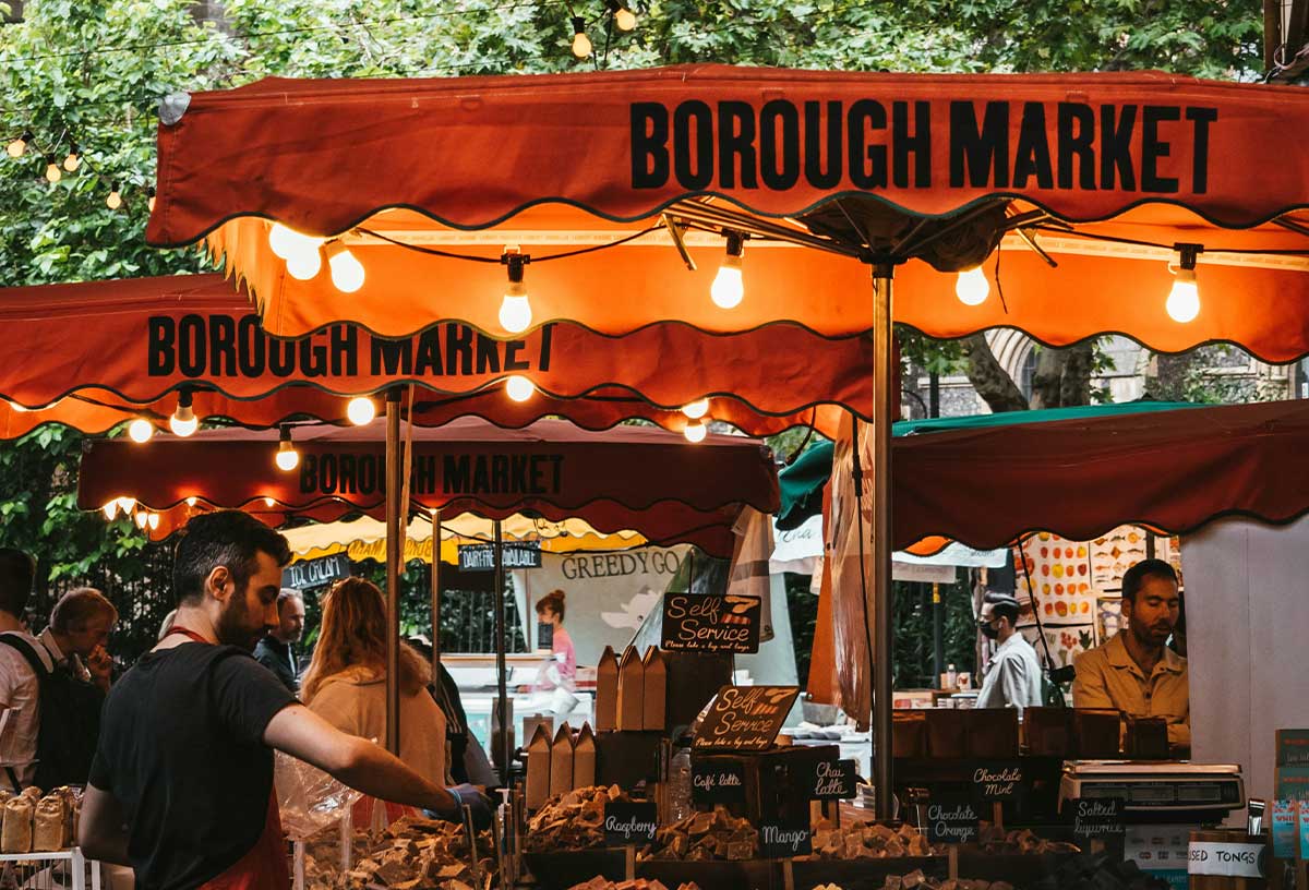 London date ideas include walking through Borough Market