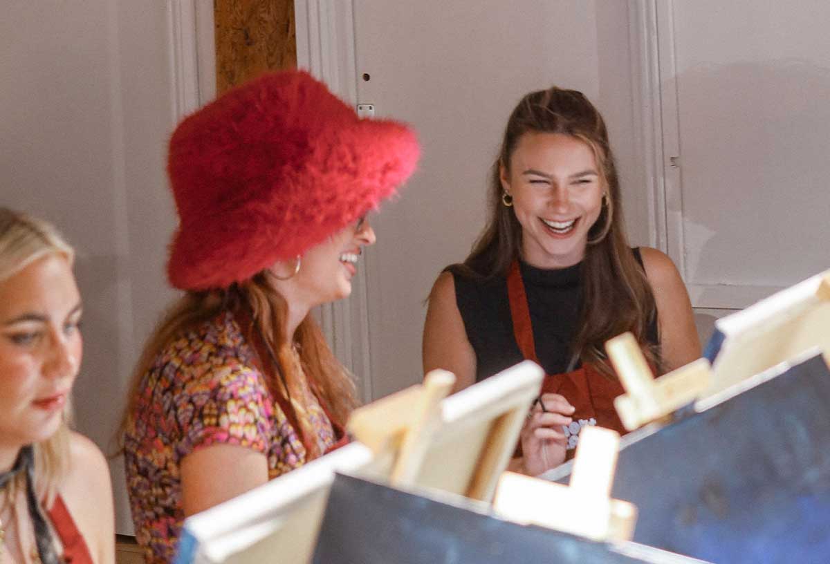 Team building ideas Brighton offers is a paint and sip experience at Pinot and Picasso Brighton