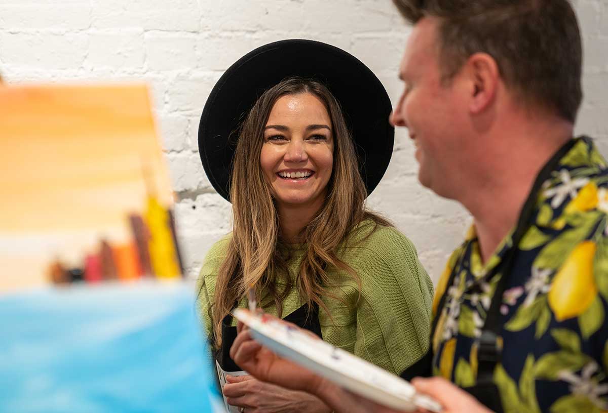 One of the best Mother's Day ideas London has is a paint and sip class at Pinot and Picasso Shoreditch