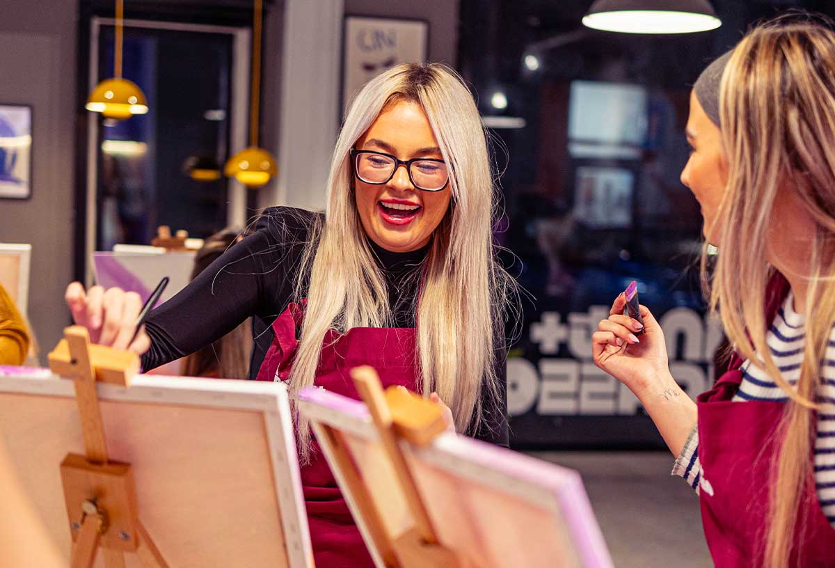 Hen Do ideas Liverpool include a paint and sip party at Pinot and Picasso