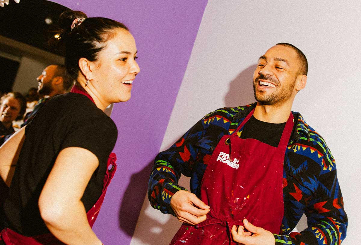 Birthday party ideas Leeds include a paint and sip party at Pinot and Picasso